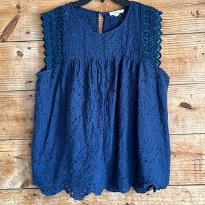 Entro Crotchet Eyelet Boho Top